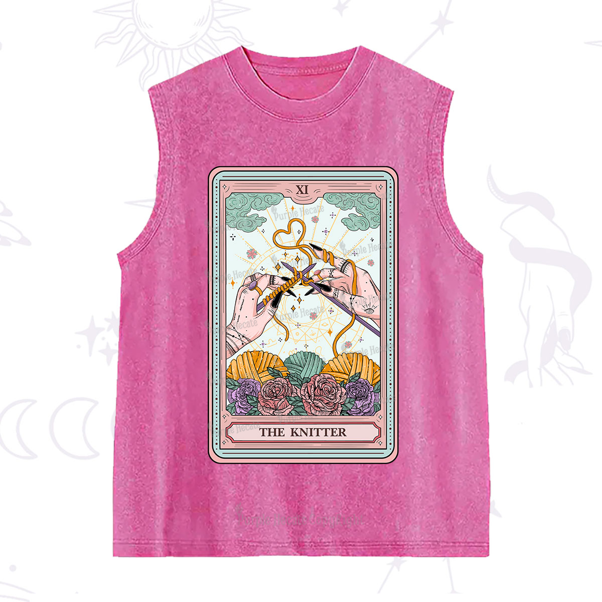 Purplehecate The Knitter Tarot Card Washed Tank
