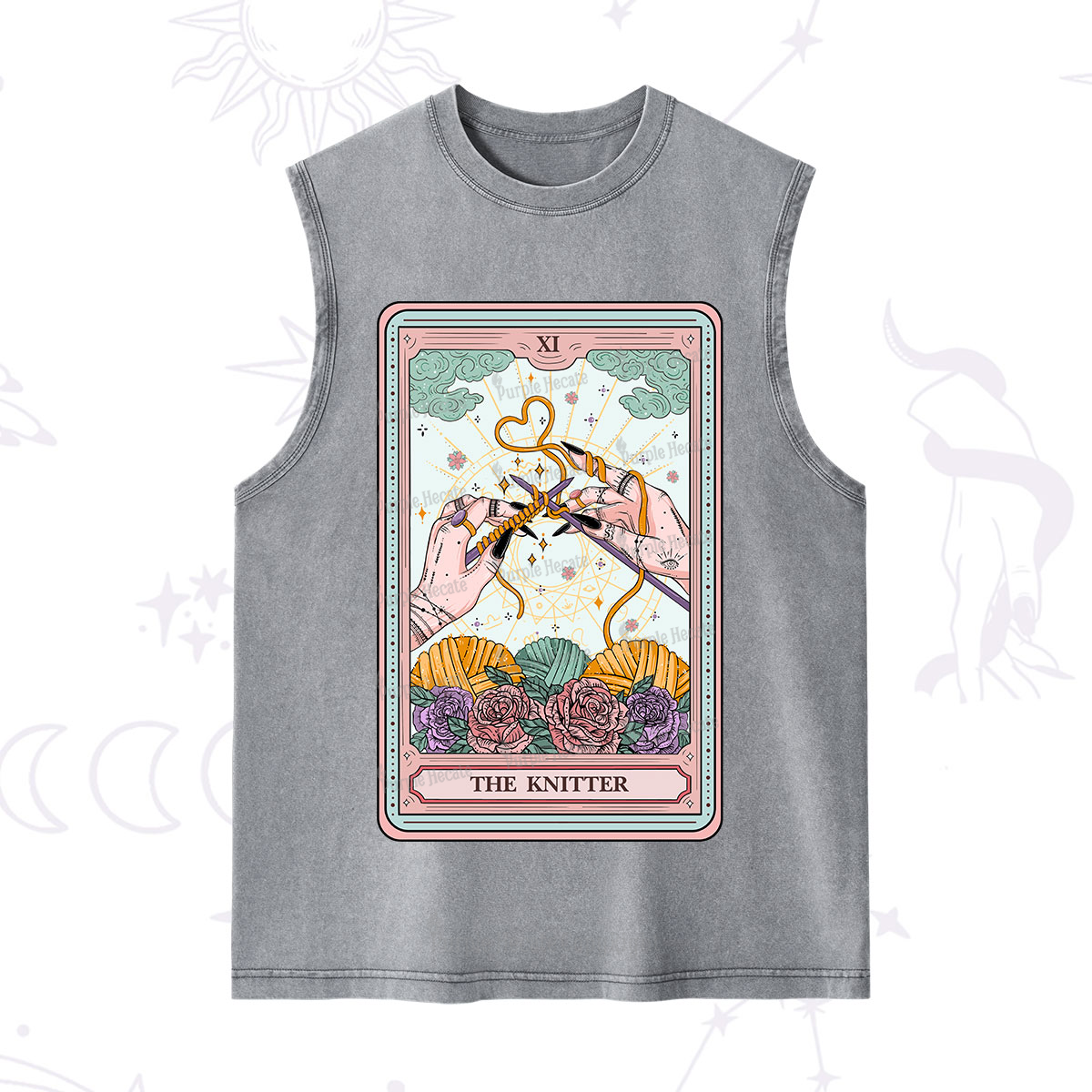 Purplehecate The Knitter Tarot Card Washed Tank