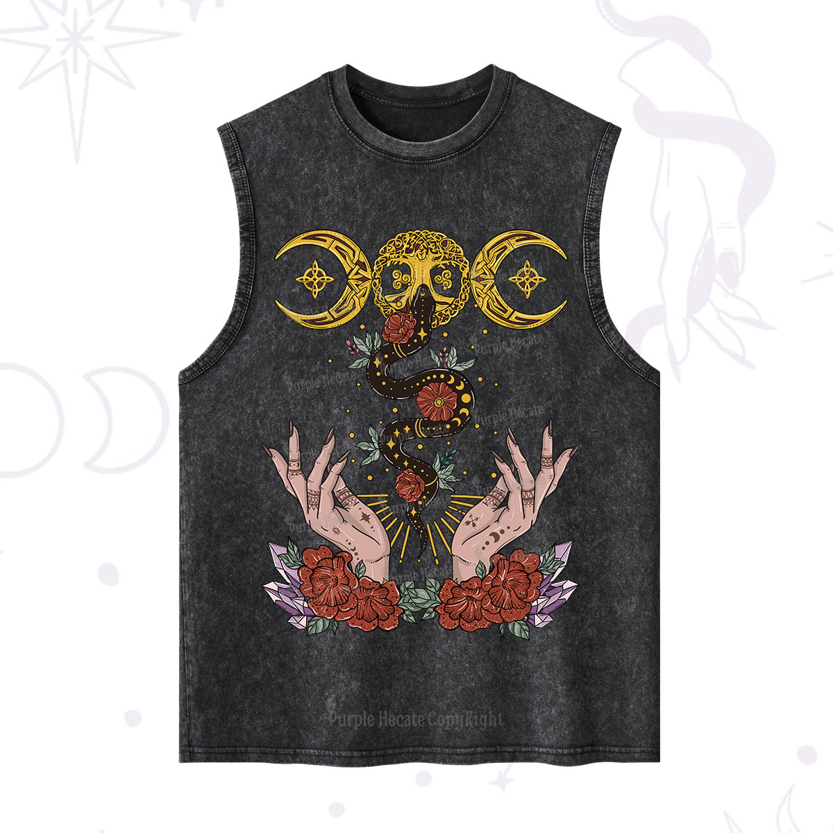 Purplehecate Lunar Bloom Washed Tank