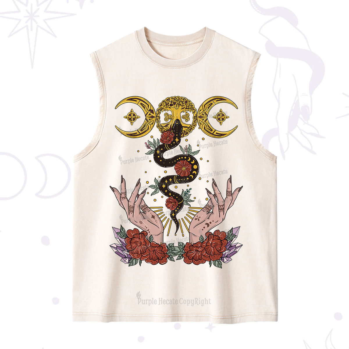 Purplehecate Lunar Bloom Washed Tank