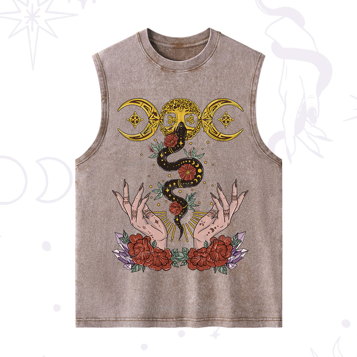 Purplehecate Lunar Bloom Washed Tank