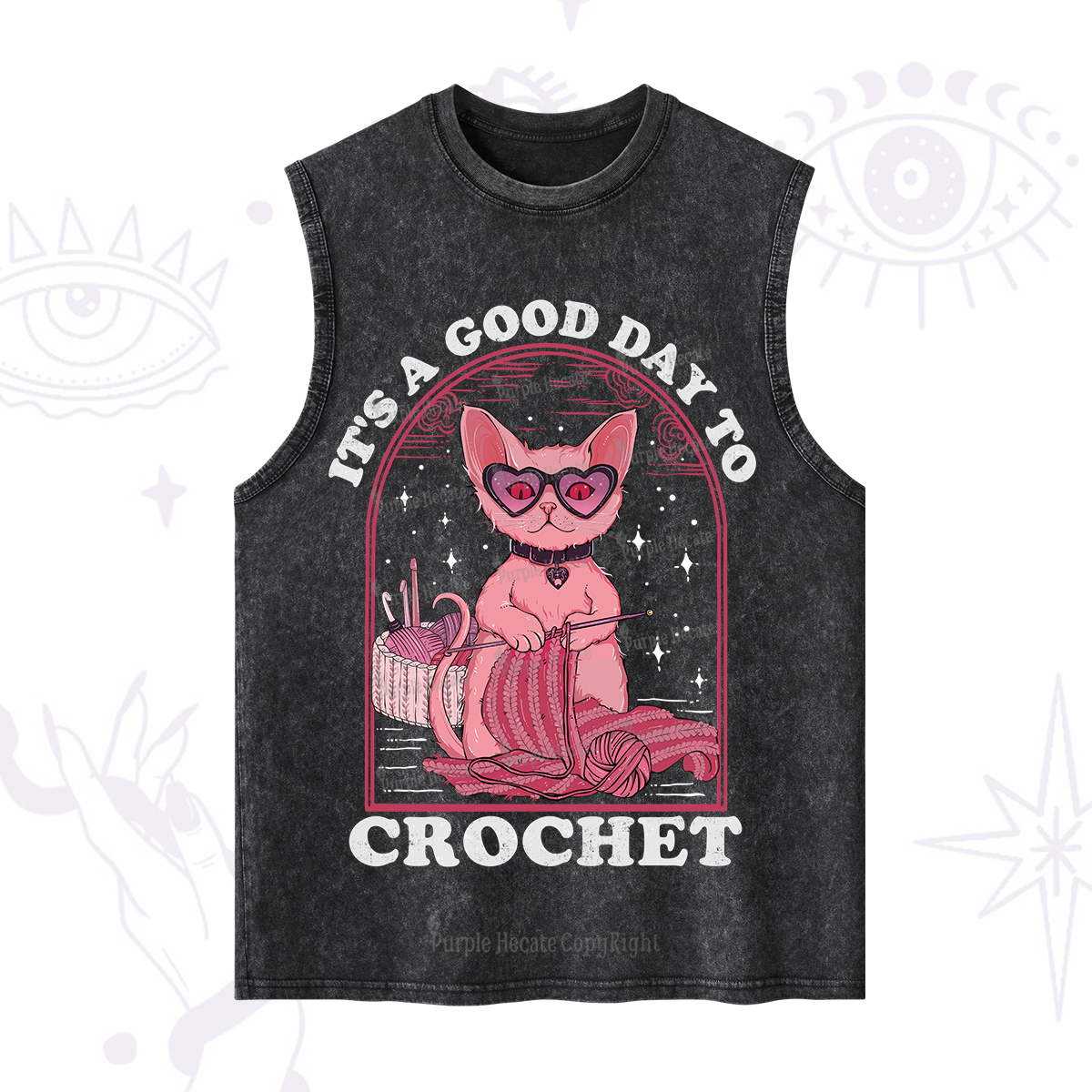 Purplehecate It's A Good Day To Crochet Washed Tank