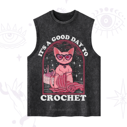 Purplehecate It's A Good Day To Crochet Washed Tank