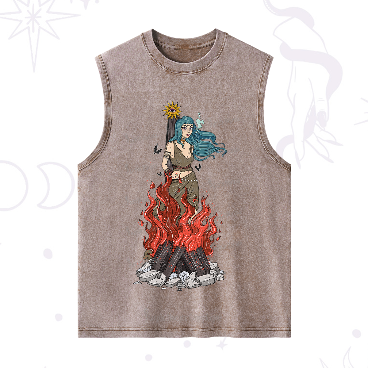 Purplehecate Witchy Woman Burned at the Stake Washed Tank