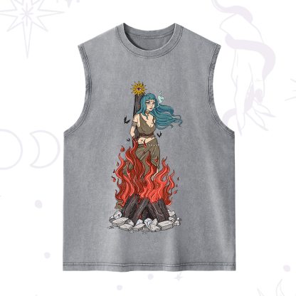 Purplehecate Witchy Woman Burned at the Stake Washed Tank