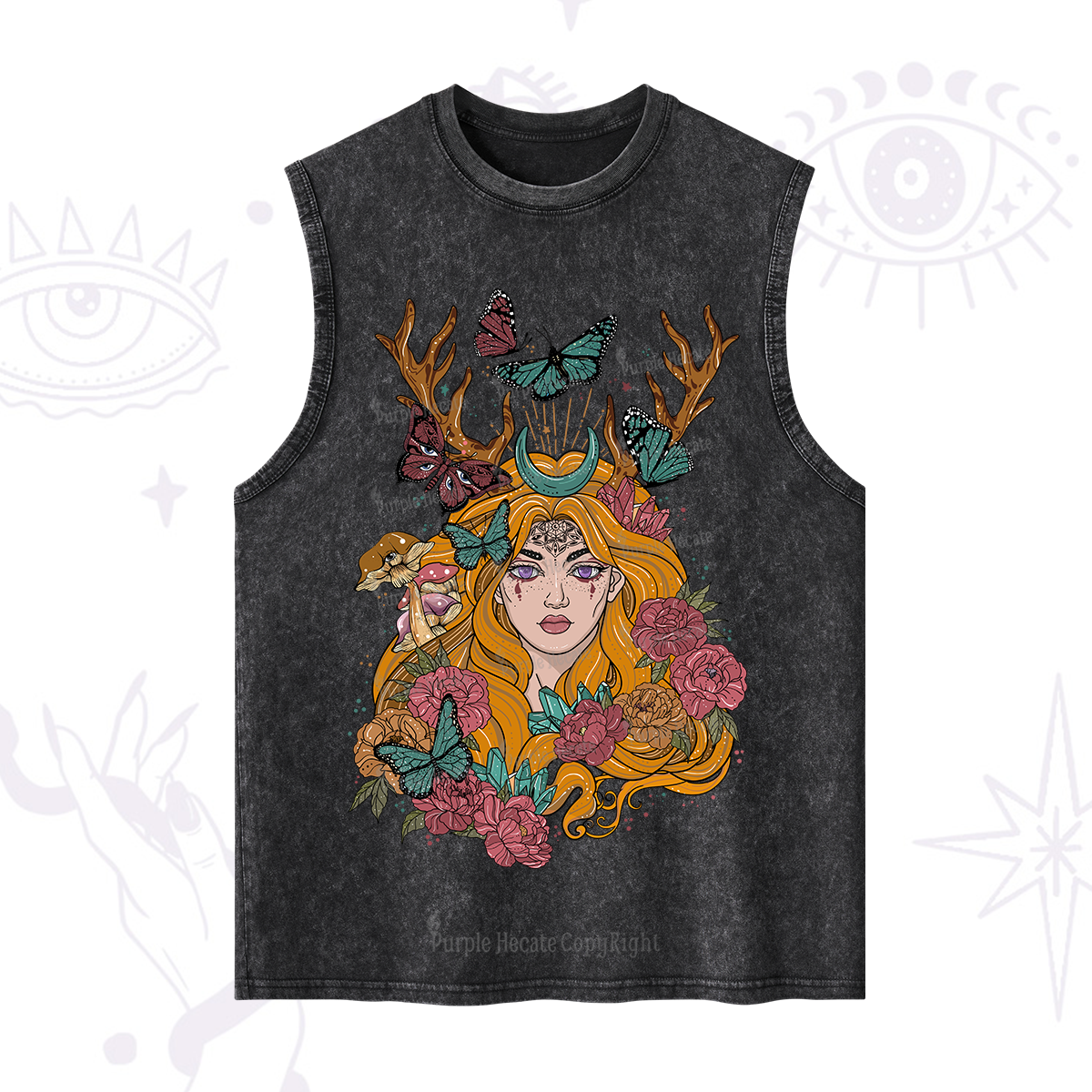 Purplehecate Butterfly Flutter Washed Tank