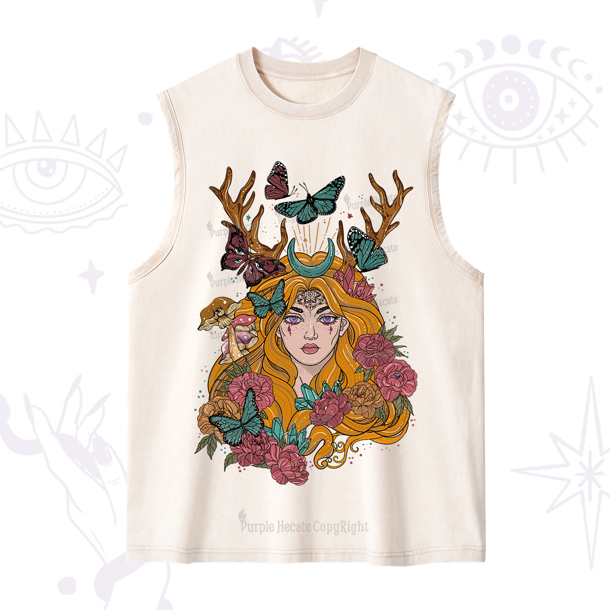 Purplehecate Butterfly Flutter Washed Tank
