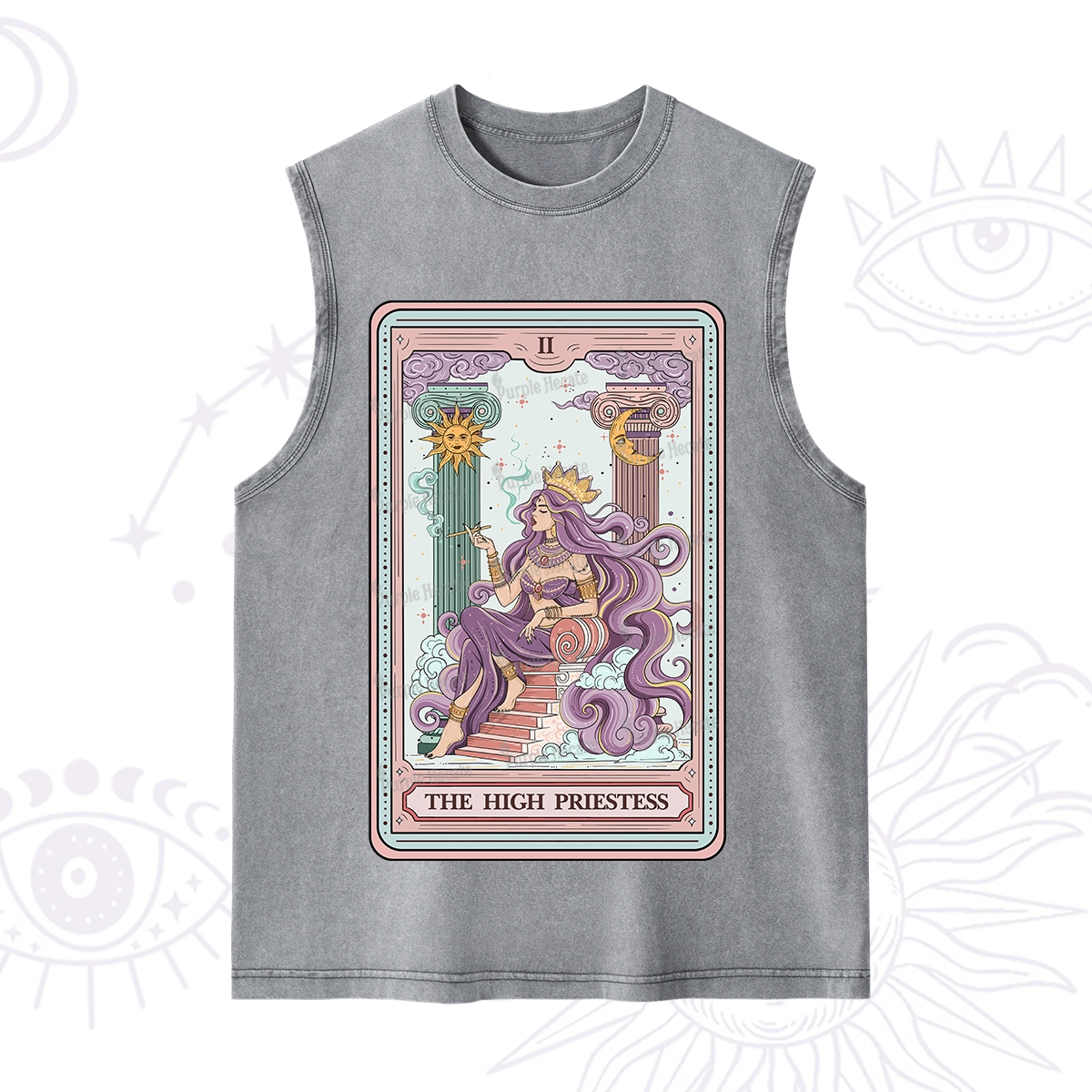 Purplehecate The Goddess High Priestess Tarot Card Washed Tank