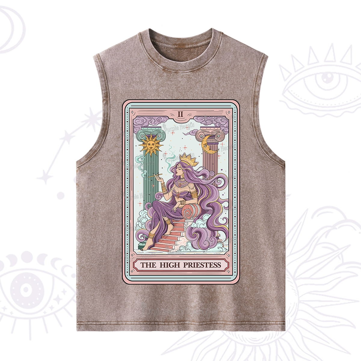 Purplehecate The Goddess High Priestess Tarot Card Washed Tank