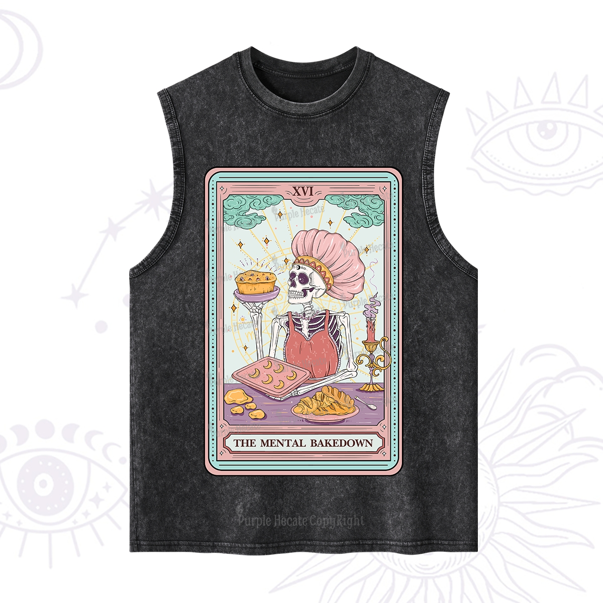 Purplehecate The Mental Bake Down Skeleton Tarot Card Washed Tank