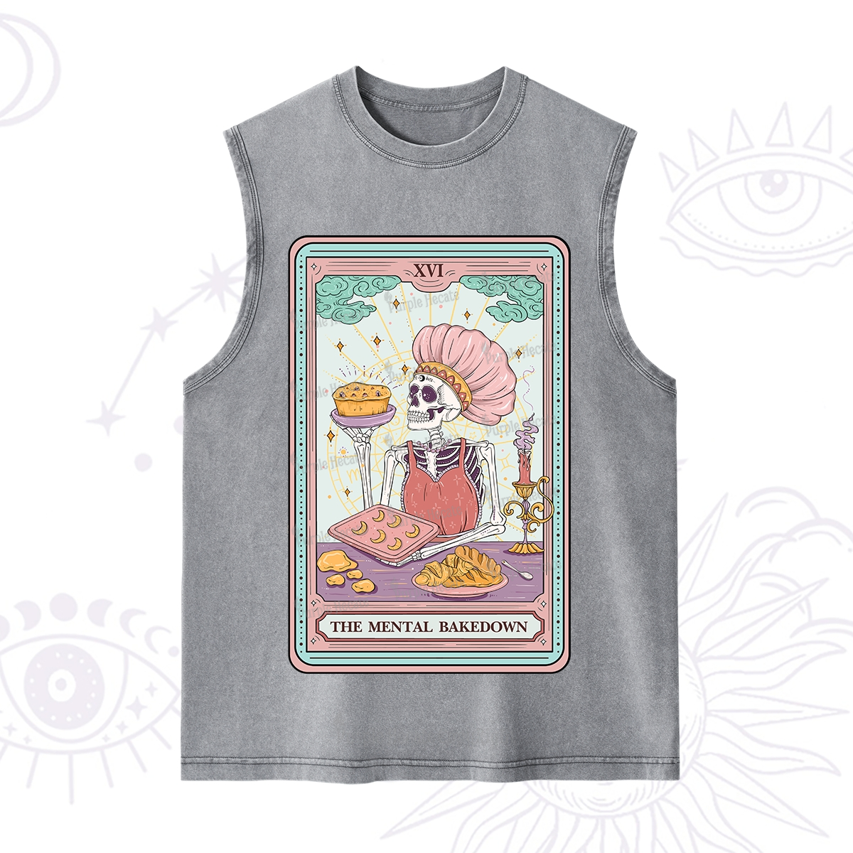 Purplehecate The Mental Bake Down Skeleton Tarot Card Washed Tank