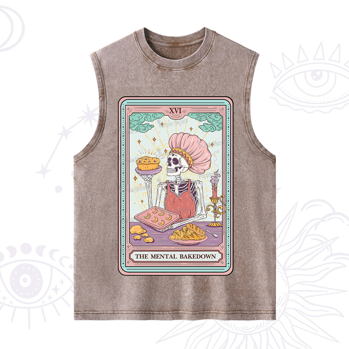 Purplehecate The Mental Bake Down Skeleton Tarot Card Washed Tank