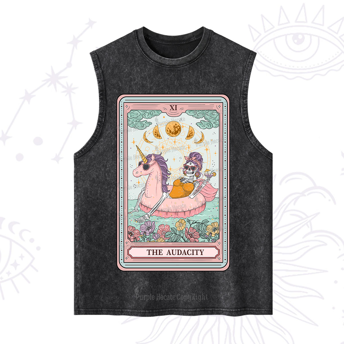 Purplehecate The Audacity Skeleton Tarot Card Washed Tank