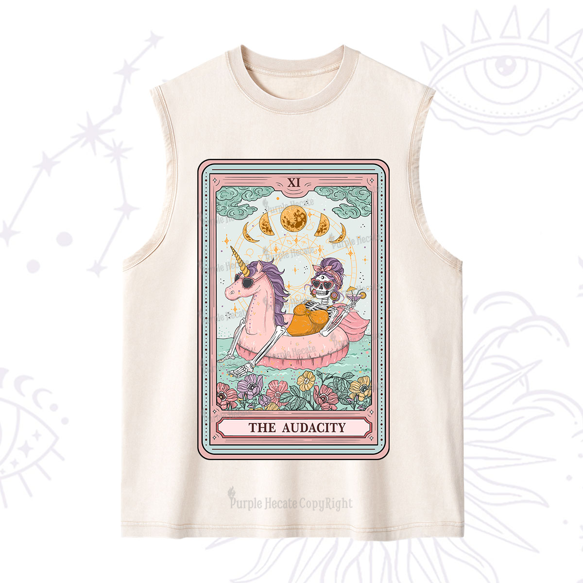 Purplehecate The Audacity Skeleton Tarot Card Washed Tank