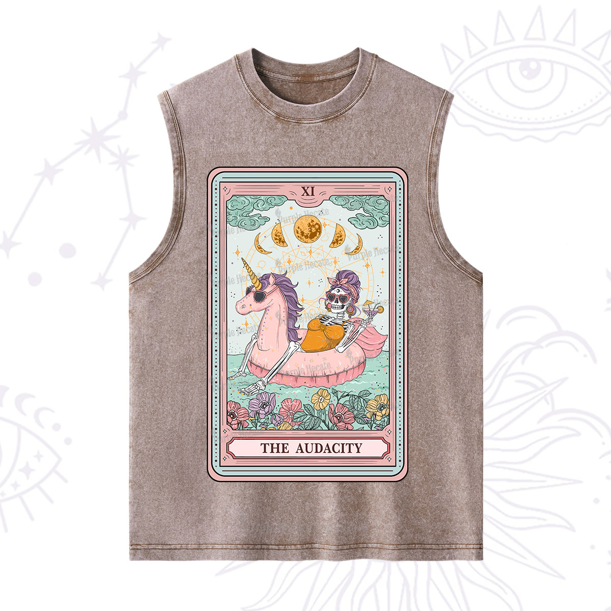 Purplehecate The Audacity Skeleton Tarot Card Washed Tank