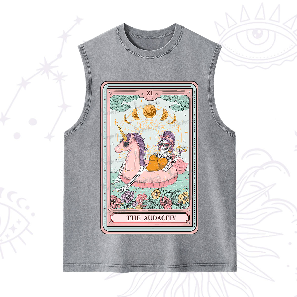 Purplehecate The Audacity Skeleton Tarot Card Washed Tank