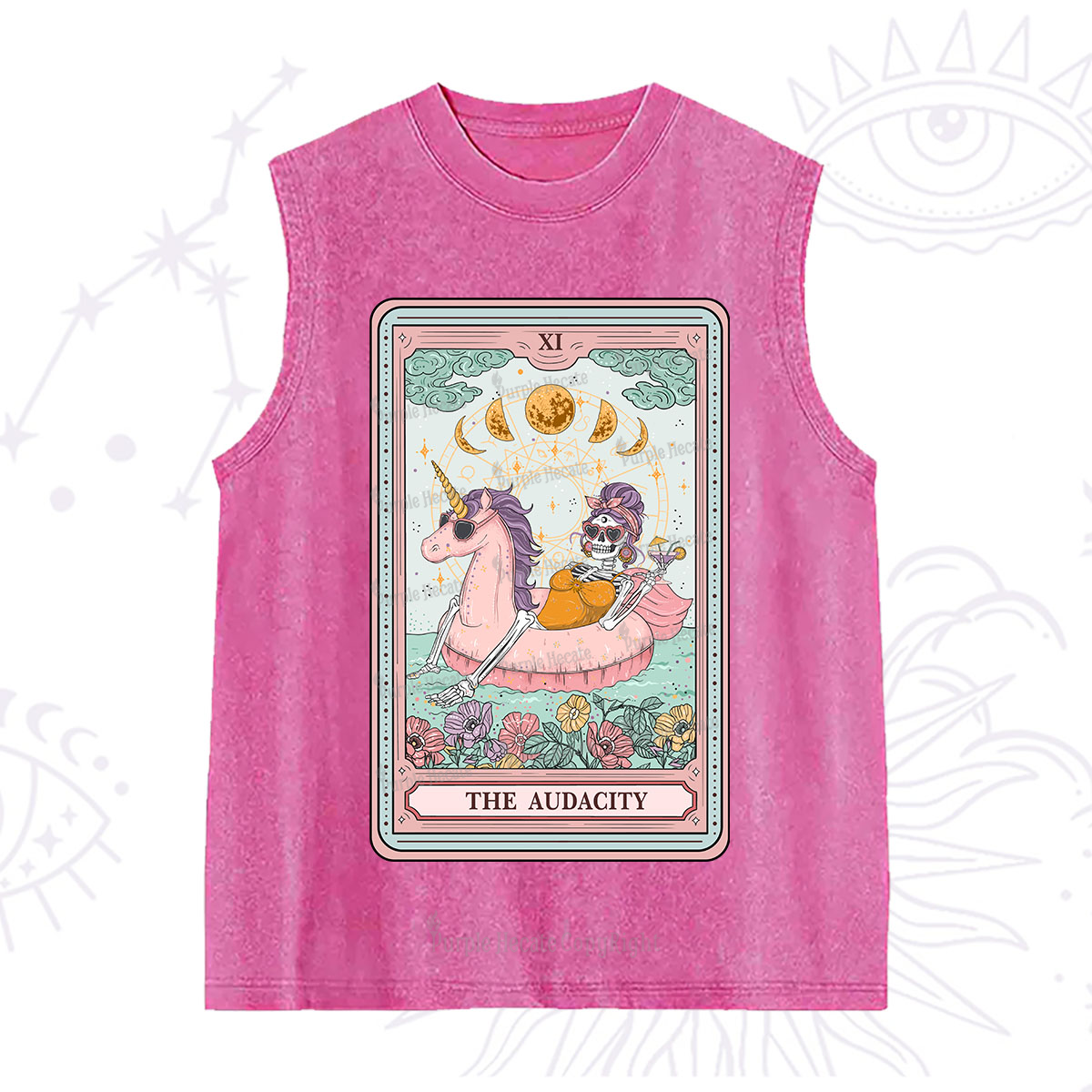 Purplehecate The Audacity Skeleton Tarot Card Washed Tank