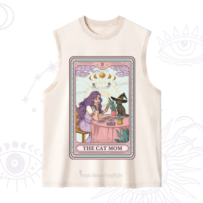 Purplehecate The Witchy Cat Mom Tarot Washed Tank