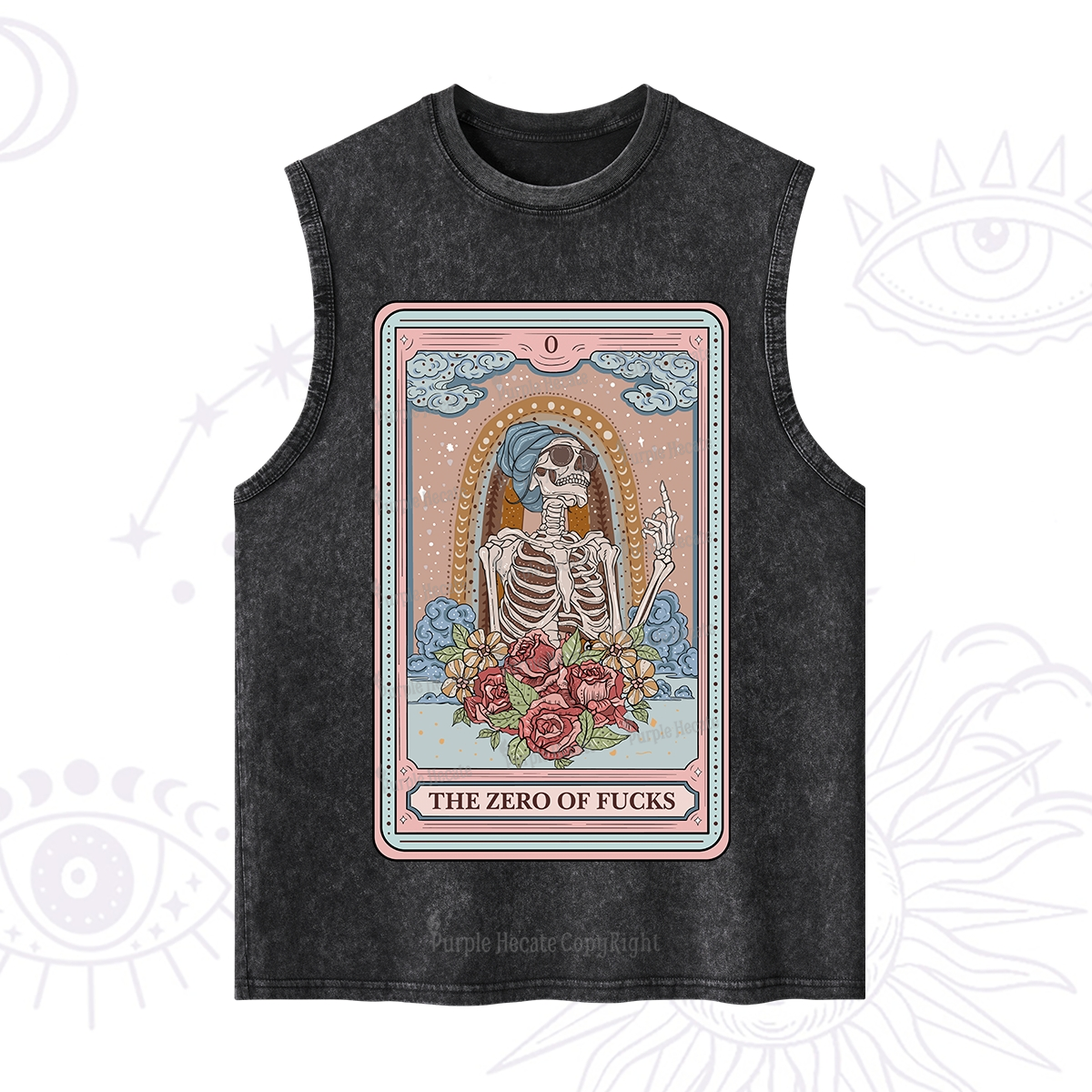 Purplehecate The Zero Of Fucks Tarot Card Washed Tank