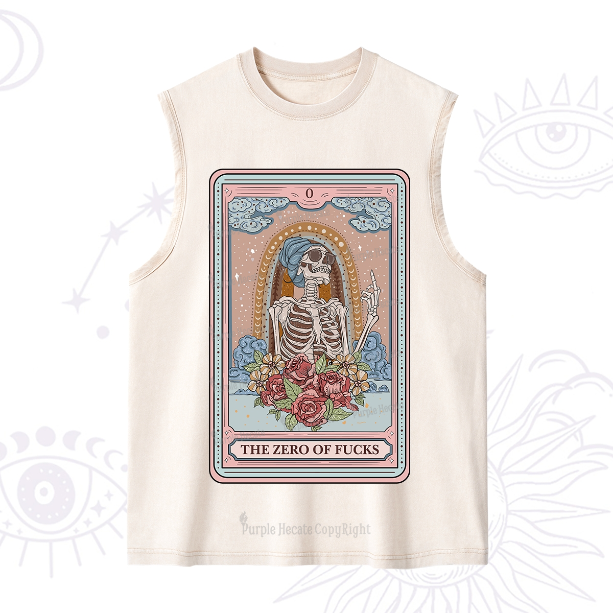 Purplehecate The Zero Of Fucks Tarot Card Washed Tank