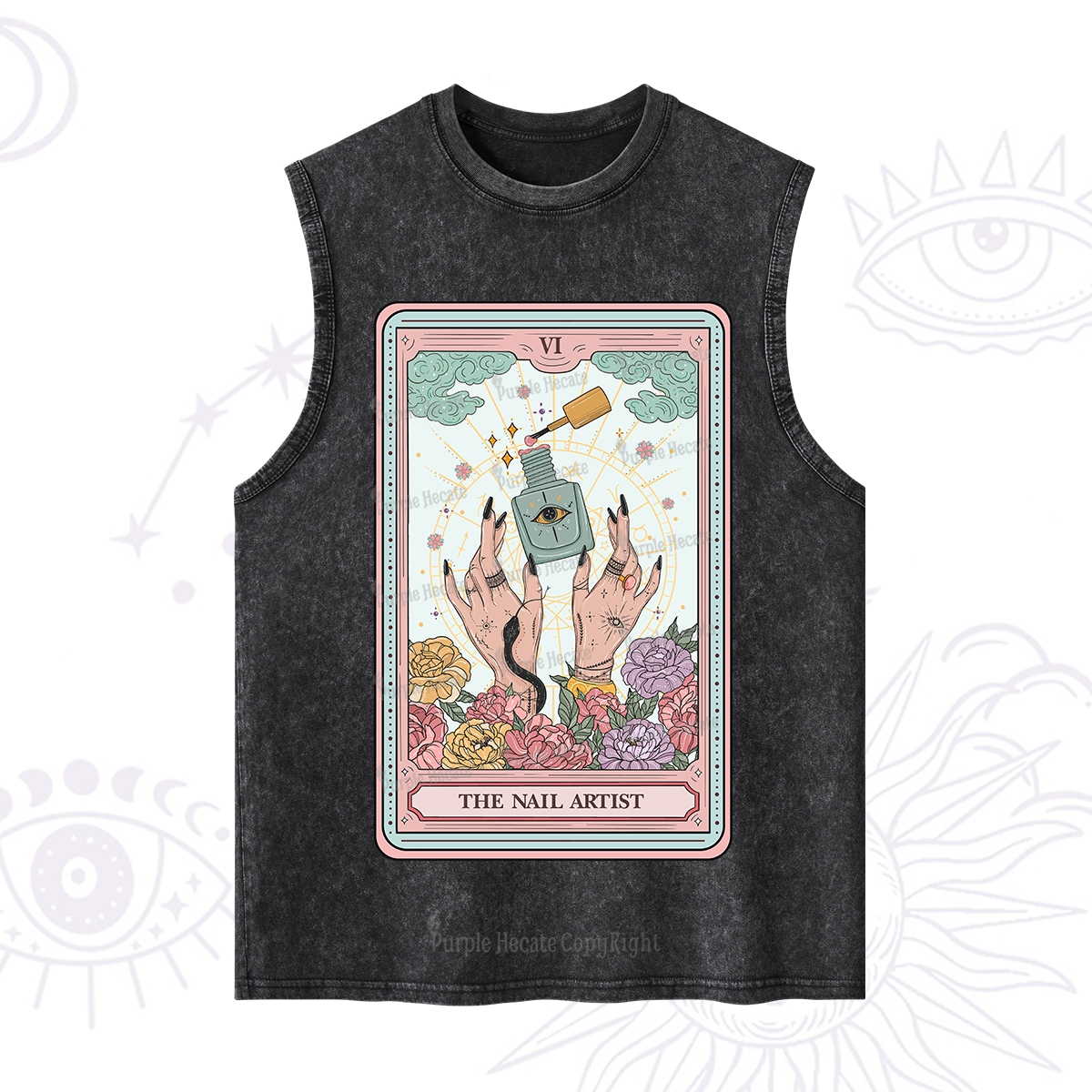 Purplehecate The Nail Artist Life Tarot Washed Tank