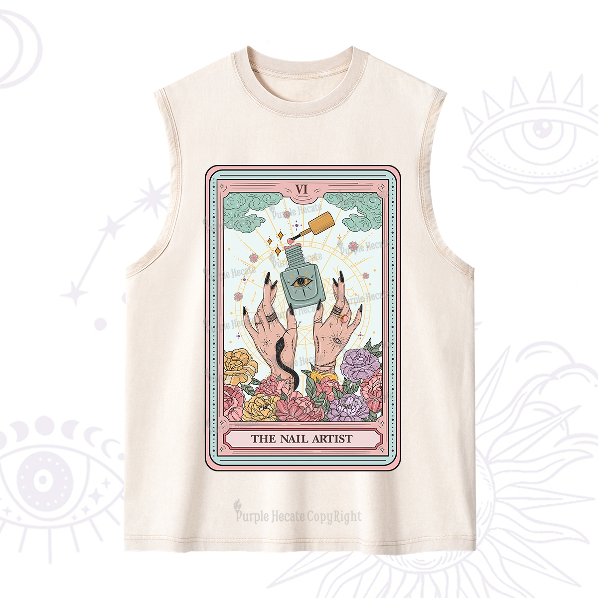 Purplehecate The Nail Artist Life Tarot Washed Tank