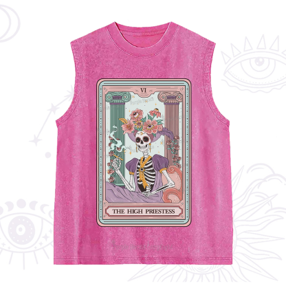 Purplehecate The High Priestess Skeleton Tarot Washed Tank