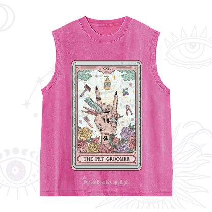 Purplehecate The Pet Groomer Tarot Card Washed Tank