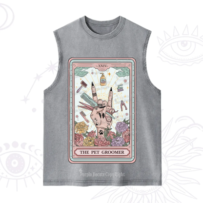 Purplehecate The Pet Groomer Tarot Card Washed Tank