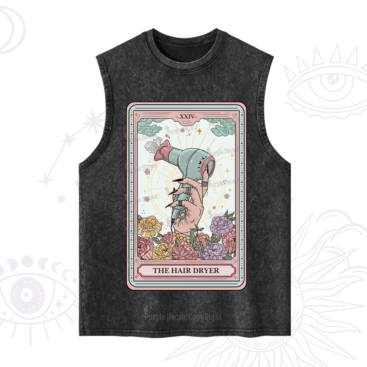 Purplehecate The Hair Dryer Life Tarot Washed Tank