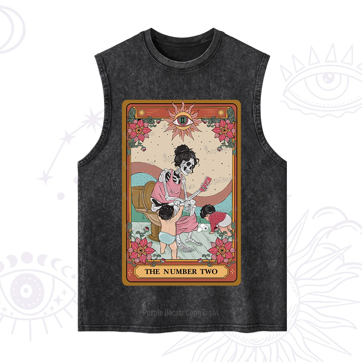 Purplehecate The Number Two Tarot Washed Tank