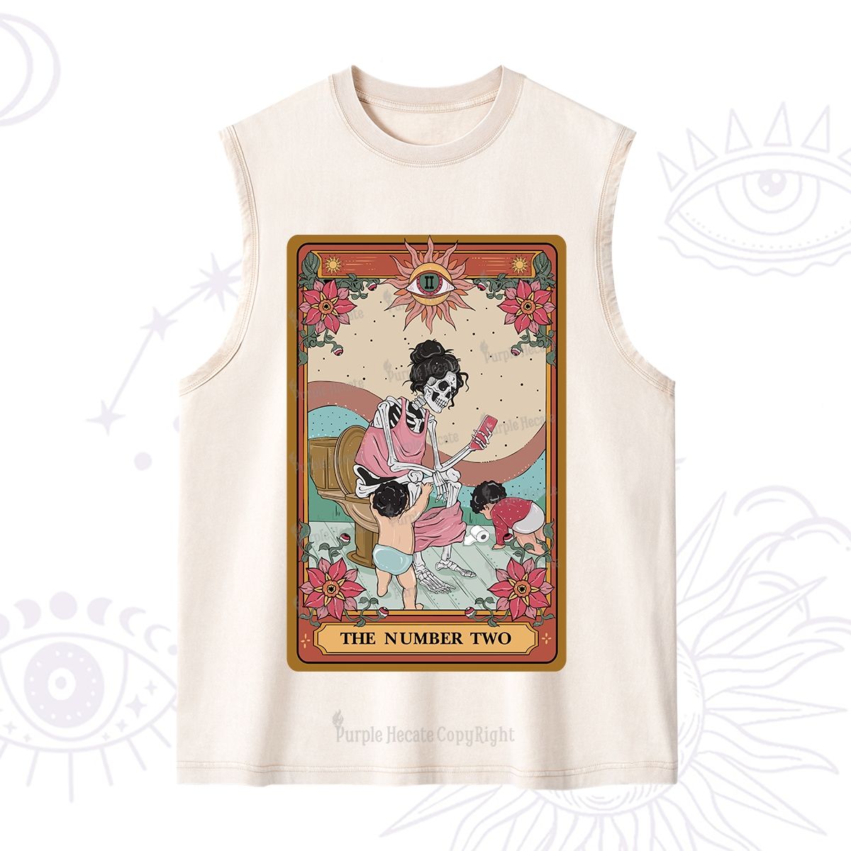 Purplehecate The Number Two Tarot Washed Tank