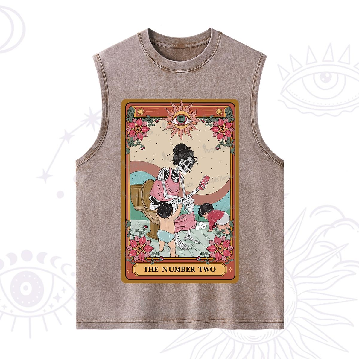 Purplehecate The Number Two Tarot Washed Tank