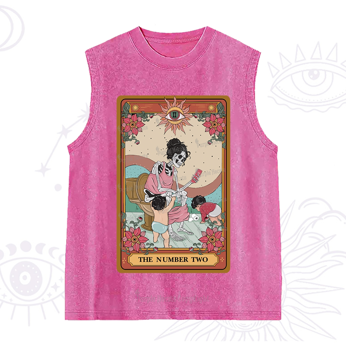 Purplehecate The Number Two Tarot Washed Tank