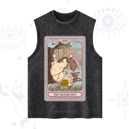 Purplehecate The Hanged Man Tarot Cat Washed Tank