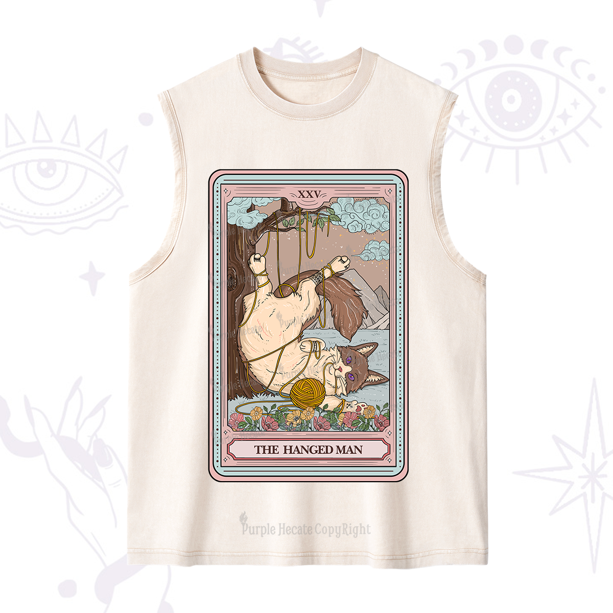 Purplehecate The Hanged Man Tarot Cat Washed Tank