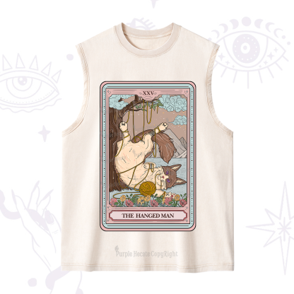 Purplehecate The Hanged Man Tarot Cat Washed Tank
