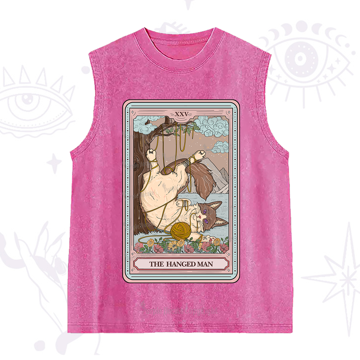 Purplehecate The Hanged Man Tarot Cat Washed Tank