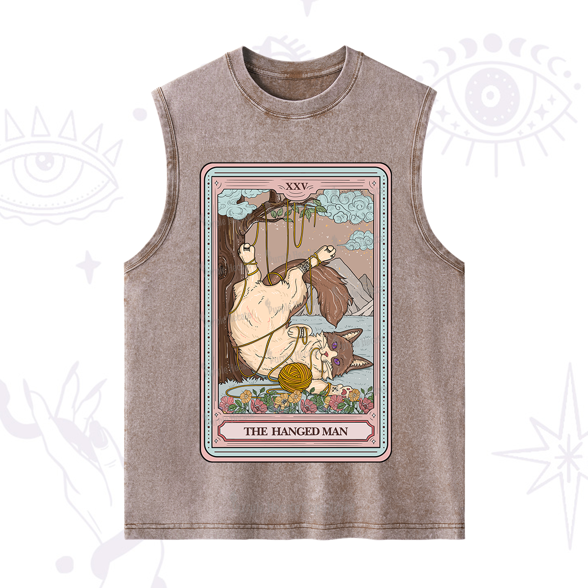 Purplehecate The Hanged Man Tarot Cat Washed Tank