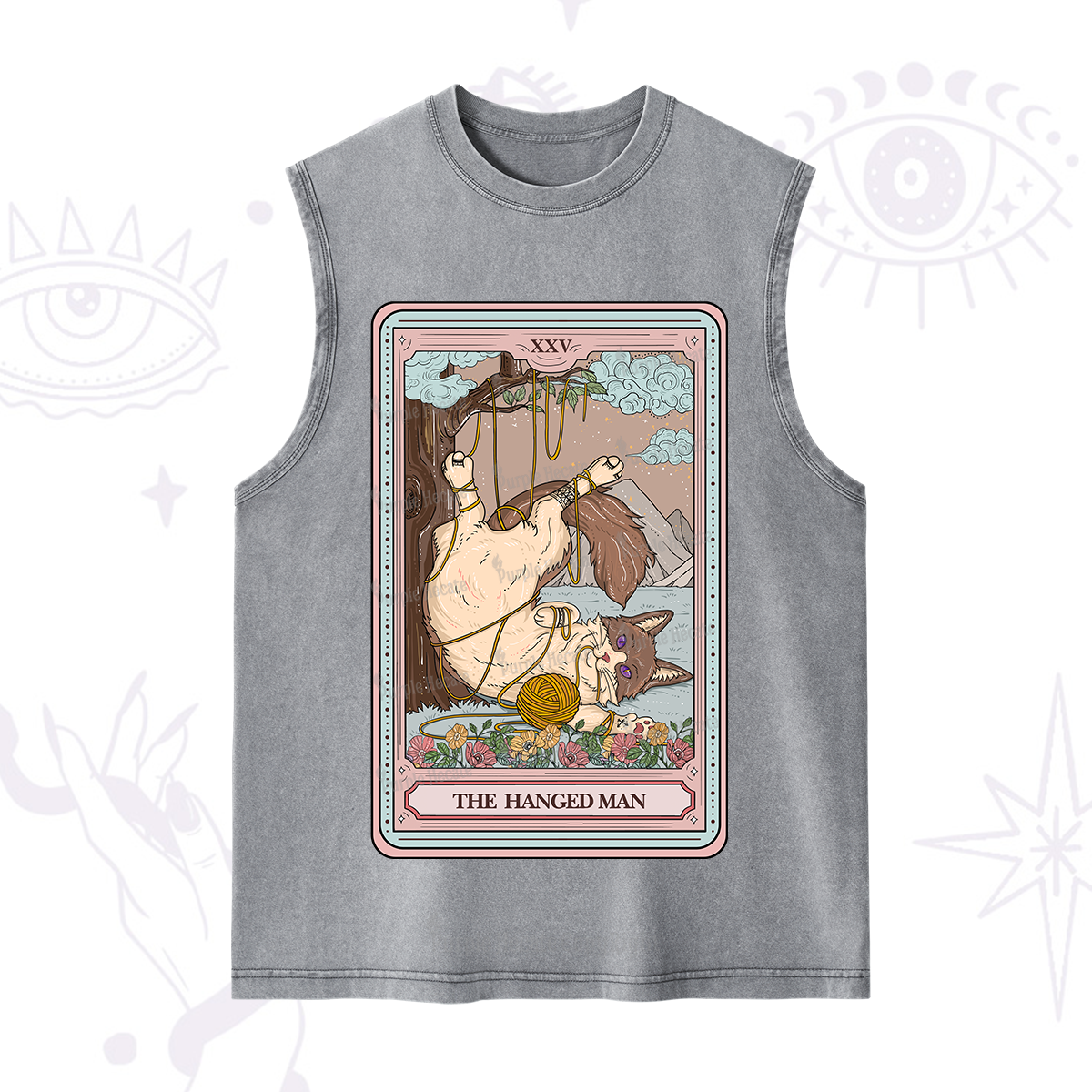 Purplehecate The Hanged Man Tarot Cat Washed Tank