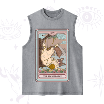 Purplehecate The Hanged Man Tarot Cat Washed Tank