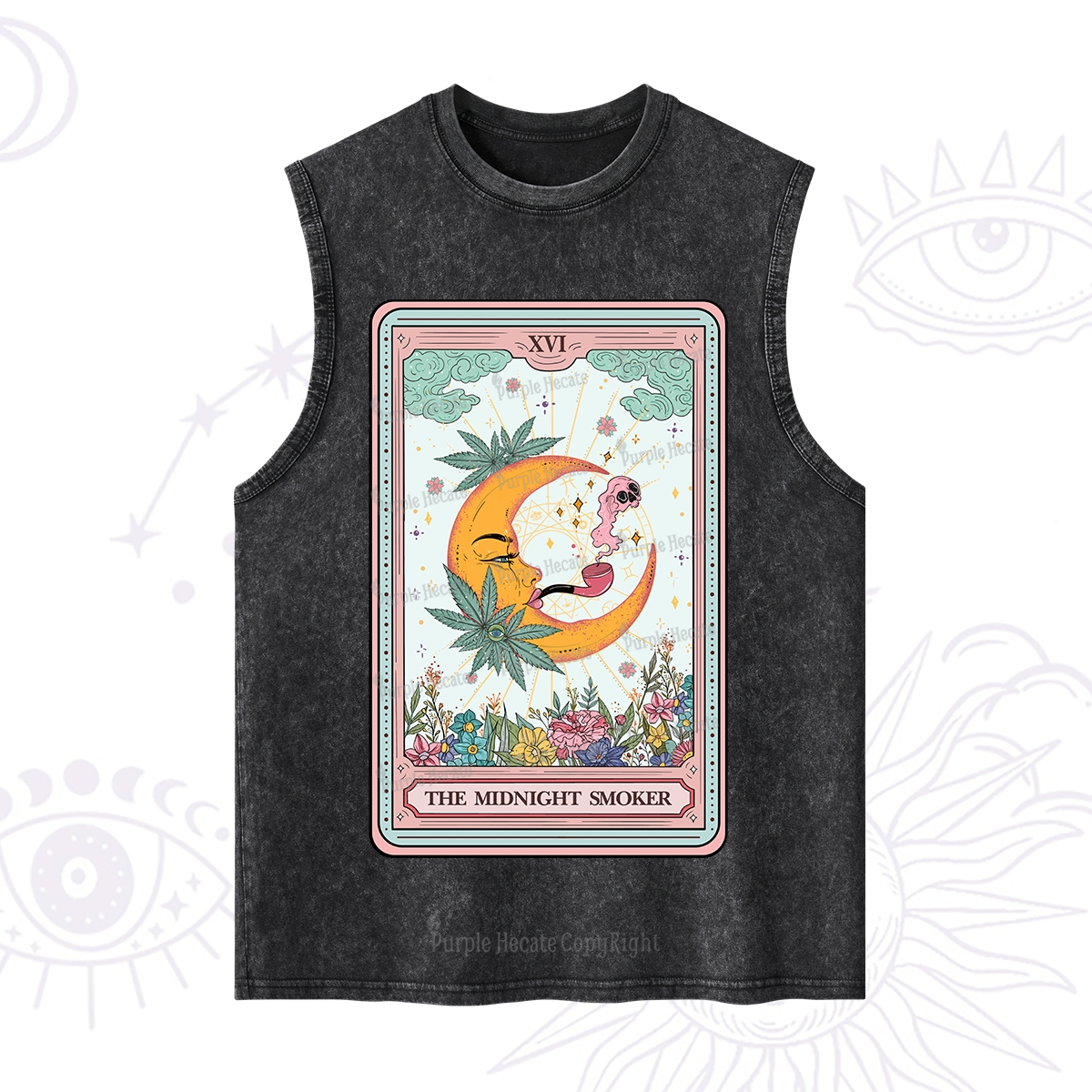 Purplehecate The Midnight Smoker Tarot Washed Tank
