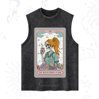 Purplehecate The Registered Nurse Skeleton Tarot Washed Tank