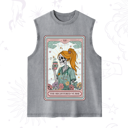 Purplehecate The Registered Nurse Skeleton Tarot Washed Tank