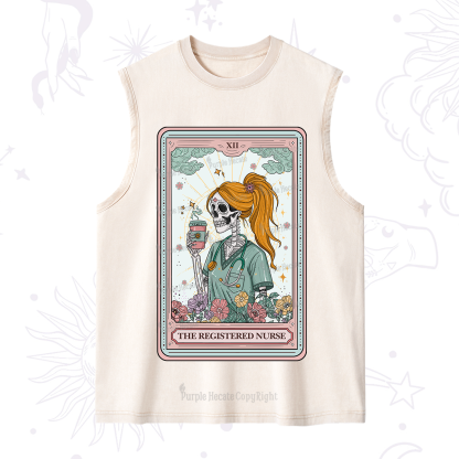 Purplehecate The Registered Nurse Skeleton Tarot Washed Tank