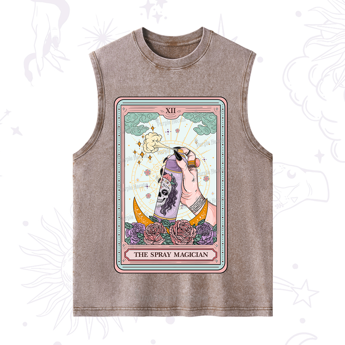 Purplehecate The Spray Magician Tarot Card Washed Tank