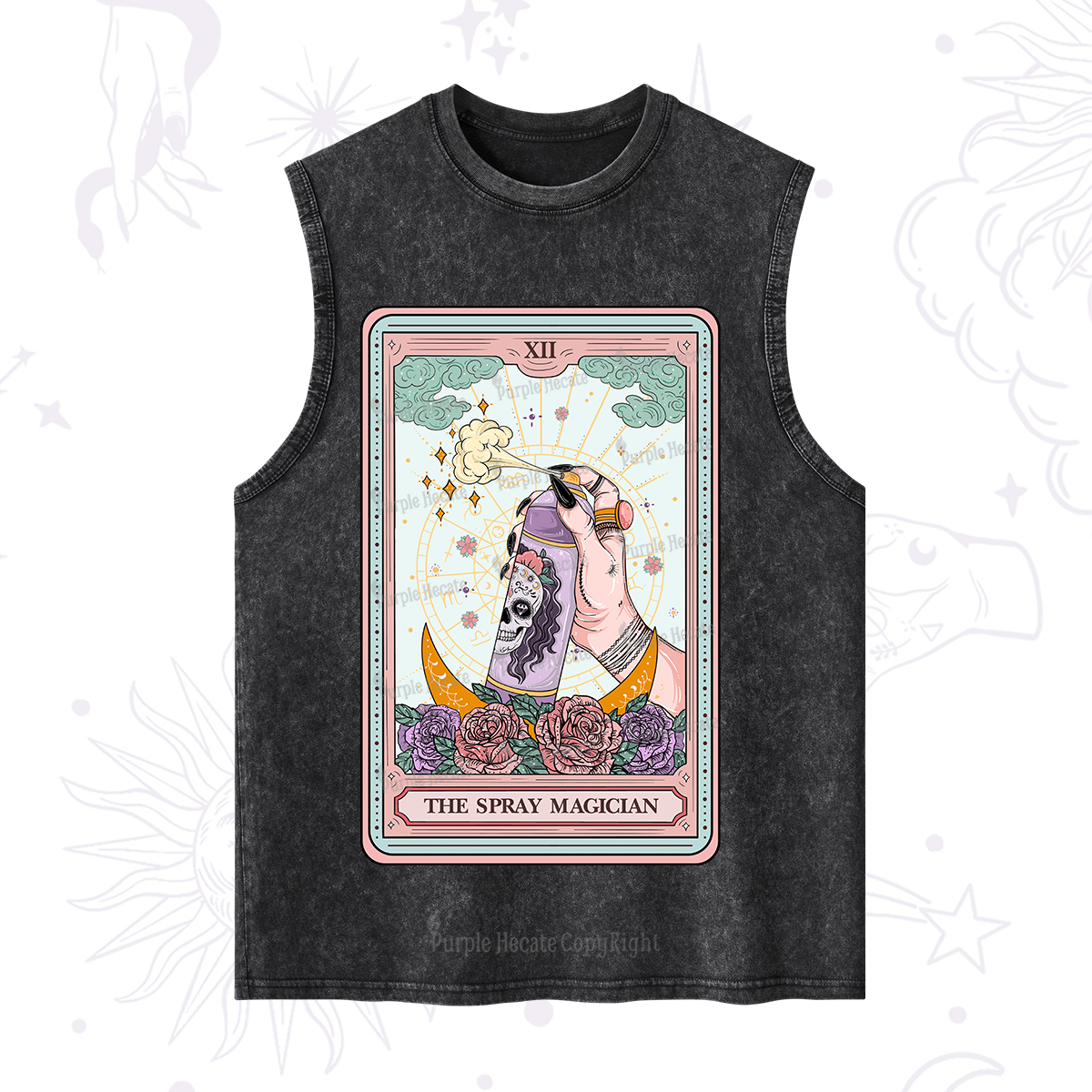 Purplehecate The Spray Magician Tarot Card Washed Tank