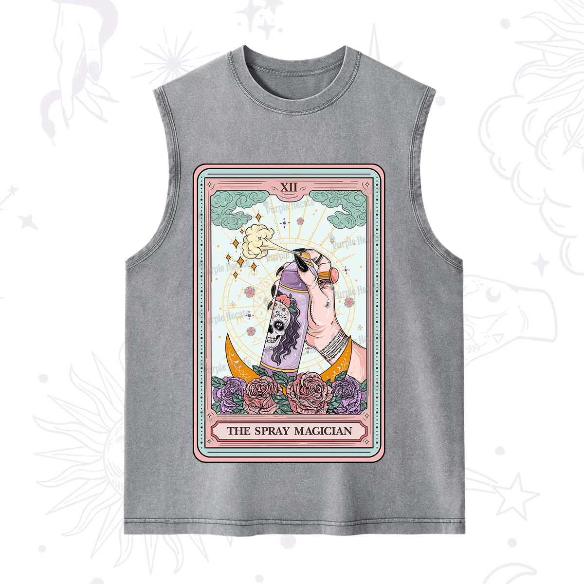 Purplehecate The Spray Magician Tarot Card Washed Tank