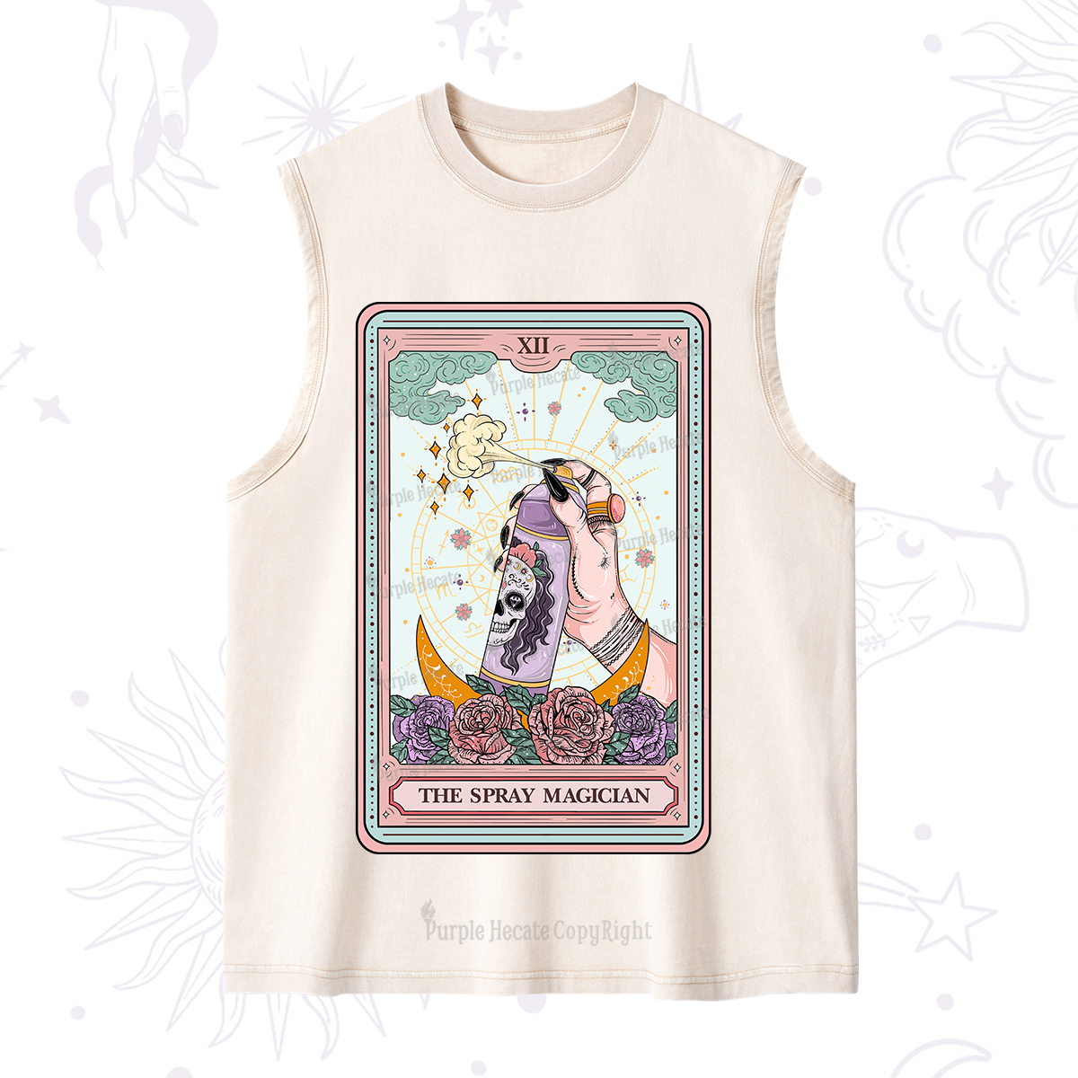 Purplehecate The Spray Magician Tarot Card Washed Tank