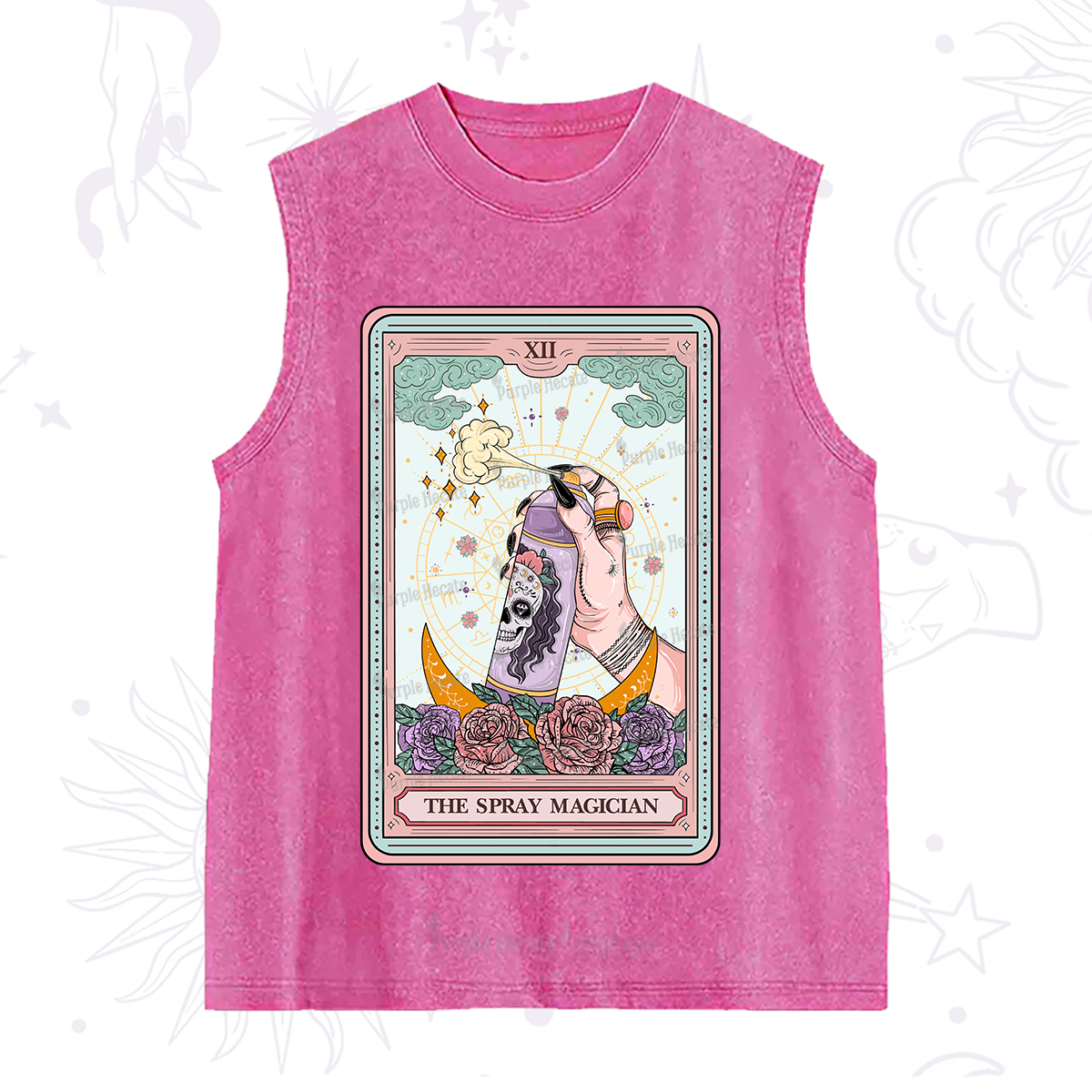 Purplehecate The Spray Magician Tarot Card Washed Tank